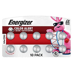 10-Pk Energizer CR2032 3V Lithium Coin Batteries $6.60 w/ S&S