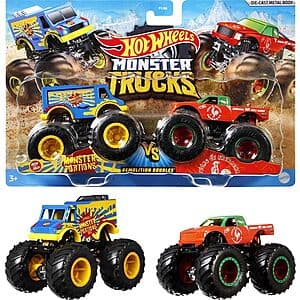 2-Pack Hot Wheels Monster Trucks Demolition Doubles Toy Die-Cast Vehicles $5.25