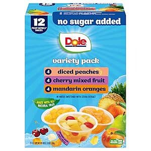 12-Ct 4-Oz Dole Fruit Bowls (No Sugar Added, Variety Pack) $5.50 w/ S&S