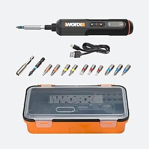 Select Menards Stores: Worx 4V 3-Speed Cordless Screw Driver Bit Kit Set $19 or Less (Availability Mary Vary)