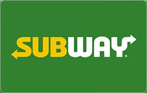 $25 Subway gift card with the brand logo and value displayed on a branded card or digital representation.