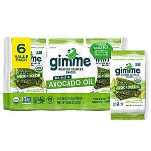 6-Count 0.16-Oz Gimme Roasted Seaweed Snacks (Sea Salt & Avocado Oil) $3.30 w/ Subscribe & Save