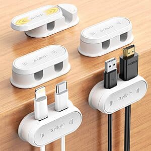 Aollop Desk Cord Organizer: 6-Pack $5, 5-Pack $4