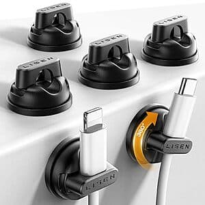 6-Pack LISEN Rotatable Magnetic Cord Holders $6.30