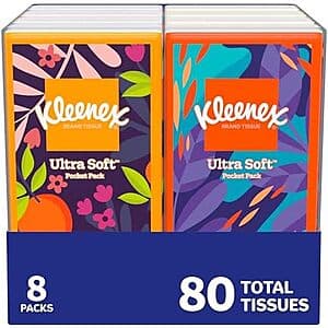 8-Pk 10-Ct Kleenex Ultra On-The-Go Tissue Pocket Packs $1.35 w/ S&S