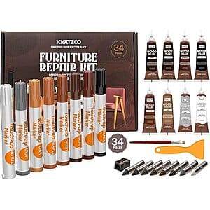 Select Amazon Accounts: 34-Pc Katzco Furniture Repair Marker & Filler Kit $10.50