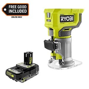 RYOBI ONE+ 18V Cordless Compact Fixed Base Router w/ 18V 2.0Ah Battery $99 + Free S&H