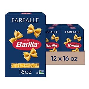 12-Pack 16-Oz Barilla Farfalle Pasta $10.95 w/ Subscribe & Save