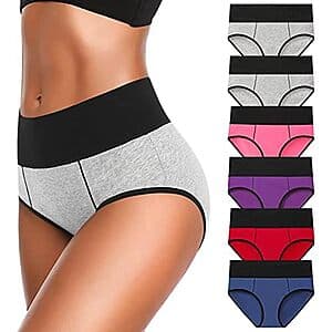 6-pk Eiggam Women's Full-Coverage Brief Underwear (Assorted) $10
