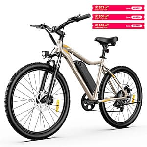 26" 5TH WHEEL AB17 500W Electric Bike, up to 23mph / 45 miles $213.80 + Free Shipping