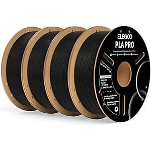 4-Pack 1KG ELEGOO PLA PRO 1.75mm 3D Printer Filament (Black) $41.55 + Free Shipping