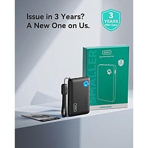 INIU 10,000mAh 45W PD USB-C Ultra Slim Portable Powerbank/Charger (Black) $11.20