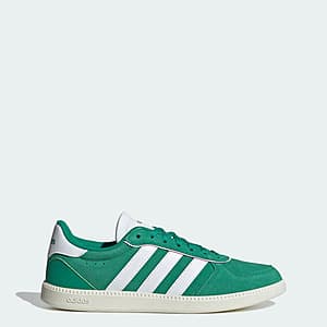 adidas Women's Breaknet Sleek Shoes with court green, cloud white, and clear pink colorway.