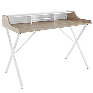 47" Modway Bin Home Office Writing Desk (White/Oak or White/Cherry) $40 + Free Shipping