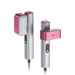Pink Nesugar G2 Pro handheld garment steamer with rotating head and compact profile for travel use.
