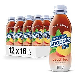 12-Pack 16-Oz Snapple Zero Sugar Peach Tea $8.55 w/ Subscribe & Save