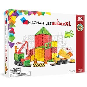 50-Piece MAGNA-TILES Builder XL Magnetic Construction Set $35