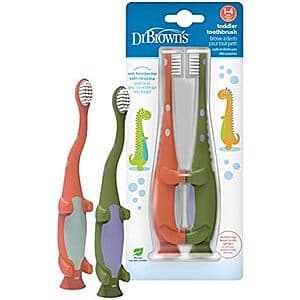 2-Pack Dr. Brown's Toddler Toothbrush Dinosaur $4
