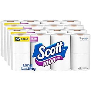 32-Pack Scott 1000 1-Ply Toilet Paper (1000 Sheets per Roll) $21.25 w/ Subscribe & Save