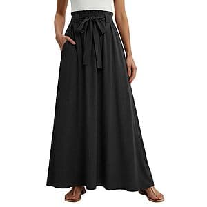Lepunuo Women's High-Waisted Flowy Maxi Skirt w/ Pockets (Various) $10