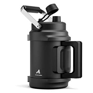 64-Oz Powcan Insulated SS Water Bottle w/ Straw & Spout Lid (Midnight) $15