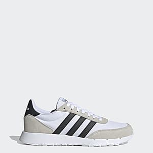 Adidas men's Run 60s 2.0 sneakers in cloud white, core black, and grey one colorway.