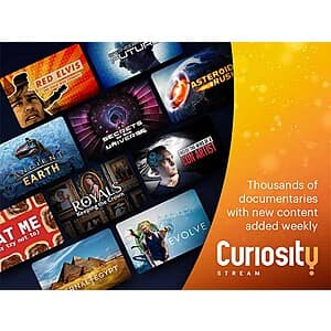 Curiosity Stream Standard Plan: Lifetime Subscription $105