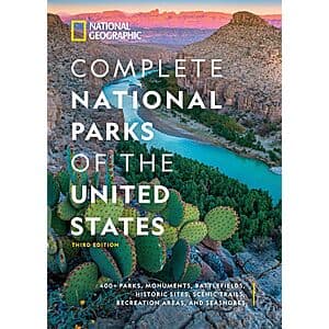 National Geographic Complete National Parks of the United States hardcover book, 3rd Edition, featuring landscape photography on the cover.