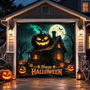 GORDITA 7' x 8' Happy Halloween Pumpkin Garage Door Cover Banner $8.50 & More