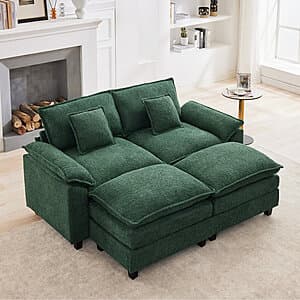68" Ebern Designs Chenille Fabric Loveseat Sofa (Green) $149 + Free S&H