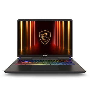 MSI Vector Laptop: 16" QHD+ 240Hz, Ryzen 9 8940HX, RTX 5070Ti, 16GB RAM, 1TB SSD $1299 + Free S&H