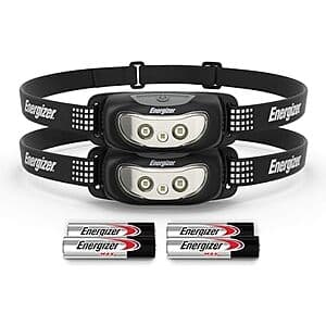 2-Pack Energizer Universal Plus LED Headlamp w/ Batteries (Midnight Black) $7.40