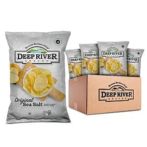24-Pack 2-Oz Deep River Snacks Original Sea Salt Kettle Cooked Potato Chips $15.30 w/ Subscribe & Save