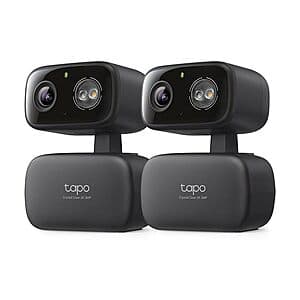 2-Pk Tapo HybridCam 360 2K 30 fps Pan/Tilt Wired Wi-Fi Outdoor Security Camera $50 + Free S&H