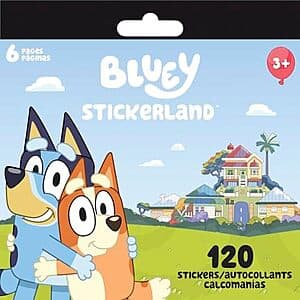 6-Page Bluey Mini Stickerland Pad (120 Stickers) $1.40