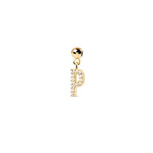 Cubic Zirconia Letter Bead Charm w/ 18K Gold Plate (A-Z) $35 & More + Free Shipping