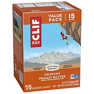 Select Accounts: 15-Pack 2.4-Oz Clif Energy Bars (Crunchy Peanut Butter) $7.75 w/ Subscribe & Save