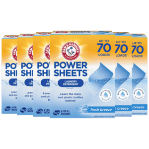 6-Pack 35 Count Arm & Hammer Power Sheets Laundry Detergent (Fresh Breeze) $24 + Free Shipping