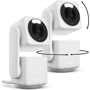 2-Pk Wyze Cam Pan v4 4K 360° Pan/Tilt Smart Home Security Camera System $70 + Free S&H