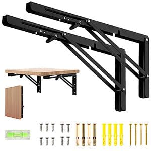 2-Piece 16" Dntorx Folding Shelf Brackets $11.90