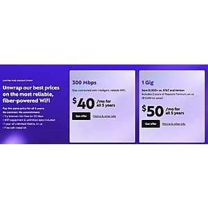 New Xfinity Customers: 1 Gig Fiber Internet (5-Yr Price Lock) + 2-Yr Peacock Premium $50/month + 1-Yr Unlimited Mobile