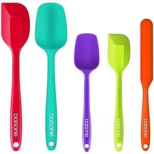 5-Pc Barsone Heat Resistant Silicone Nonstick Spatula Set (Multicolor) $5