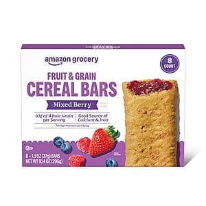 8-Count Amazon Grocery Fruit & Grain Cereal Breakfast Snack Bars (Mixed Berry) $1.80 w/ Subscribe & Save