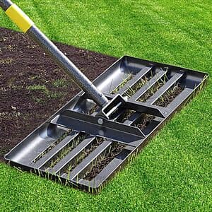 17" x 10" cogardenshower Lawn Leveling Rake w/ Adjustable 28-72" Handle $13