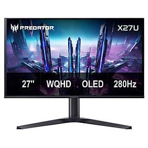 Costco Members: 27" Acer Predator X27U 1440p 280Hz QD-OLED Gaming Monitor $350 + Free S&H