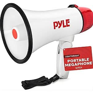 Pyle Pro PMP20 20W Megaphone Bullhorn w/ Siren (White) $12
