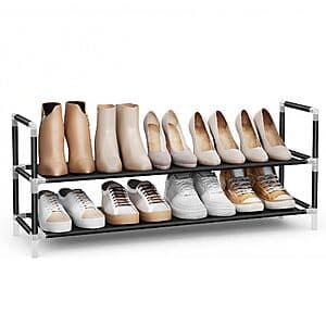 SONGMICS 2-Tier Shoe Rack (Black) $7.70