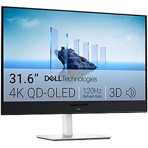 32" Dell S3225QC 4K 120Hz QD-OLED Monitor $500 + Free S&H