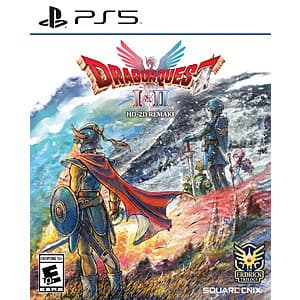 DRAGON QUEST I & II HD-2D Remake PS5 physical game case with HD-2D artwork featuring classic Dragon Quest characters and retro-modern visual style.