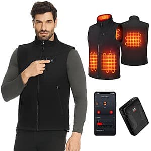 Kemimoto Windproof Heated Vest w/ App Control & 10000mAh Battery $40 + Free S&H
